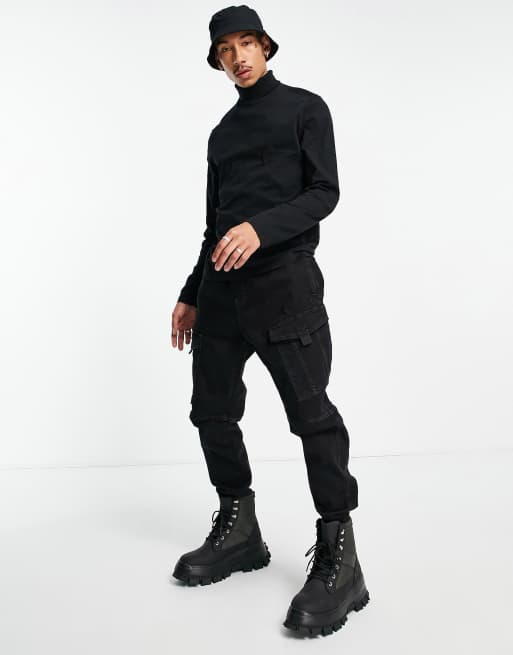 ASOS DESIGN – Schwarzes, langärmliges Shirt mit Rollkragen, 3 von 4