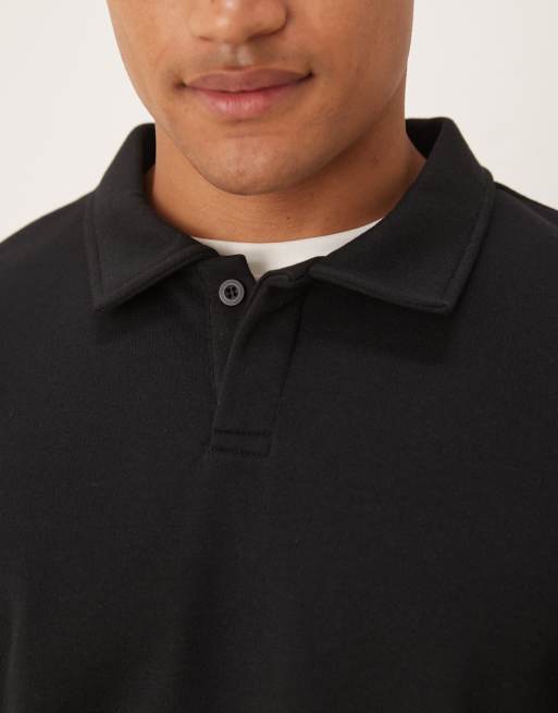 ASOS DESIGN – Schwarzes Poloshirt mit regulärer Passform, Kombiteil, 5 von 5