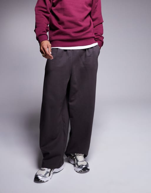 ASOS DESIGN – Schwere Jogginghose in Dunkelbraun mit Ballonschnitt