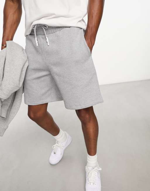 ASOS DESIGN – Schwere Oversize-Shorts aus Jersey in meliertem Grau