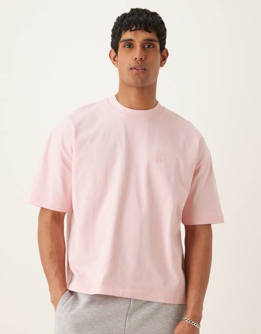 ASOS DESIGN – Schweres Boxy Fit Oversize-T-Shirt in Rosa, 300 g/m²