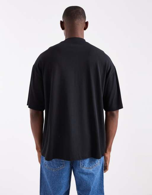 ASOS DESIGN – Schweres, hochgeschlossenes Oversize-T-Shirt in Schwarz , 3 von 5