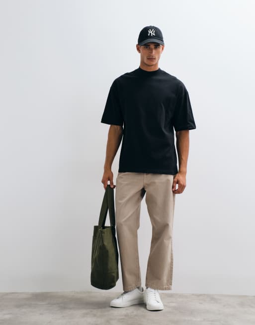 ASOS DESIGN – Schweres, hochgeschlossenes Oversize-T-Shirt in Schwarz, 4 von 5
