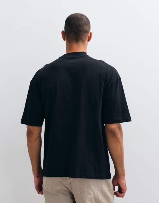 ASOS DESIGN – Schweres, hochgeschlossenes Oversize-T-Shirt in Schwarz, 5 von 5