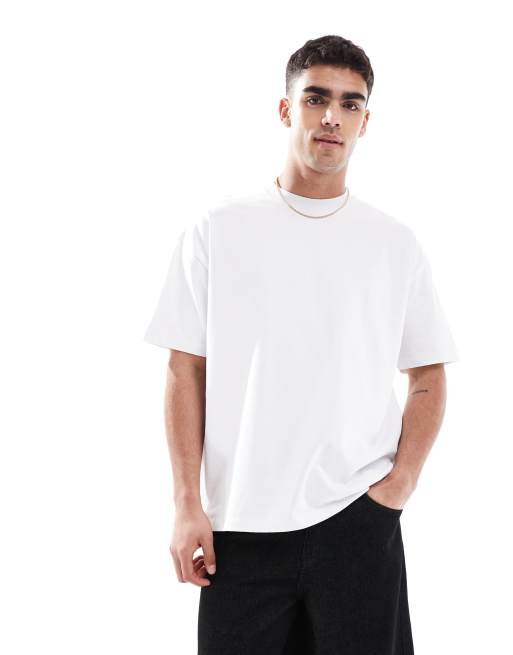 ASOS DESIGN – Schweres, kastiges Oversize-Hemd in Weiß, 240 g/m²
