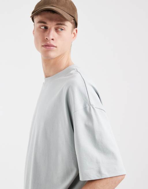 ASOS DESIGN – Schweres, kastiges Oversize-T-Shirt in Hellgrün mit überschnittenen Schultern, 5 von 5