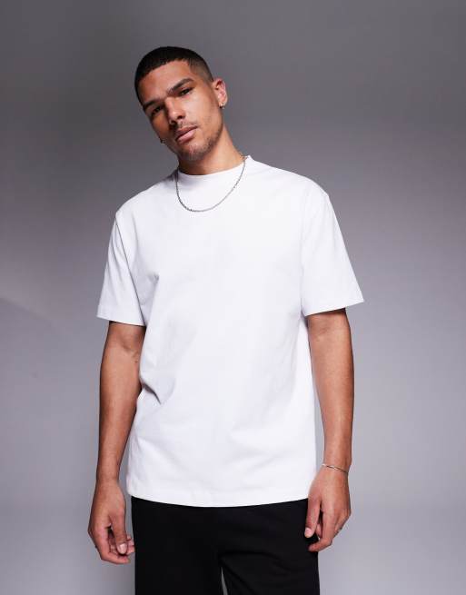 ASOS DESIGN – Schweres, langärmliges T-Shirt in lockerer Passform in Weiß, 240 g/m² 