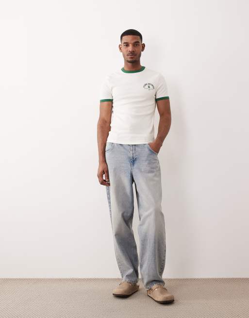 ASOS DESIGN – Schweres Muskelshirt aus strukturiertem Rippstoff mit Grafik auf der Brust, 2 von 5