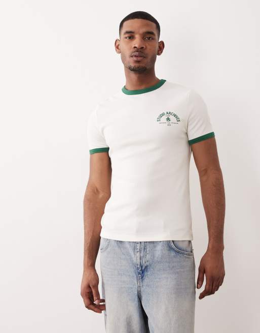 ASOS DESIGN – Schweres Muskelshirt aus strukturiertem Rippstoff mit Grafik auf der Brust, 3 von 5