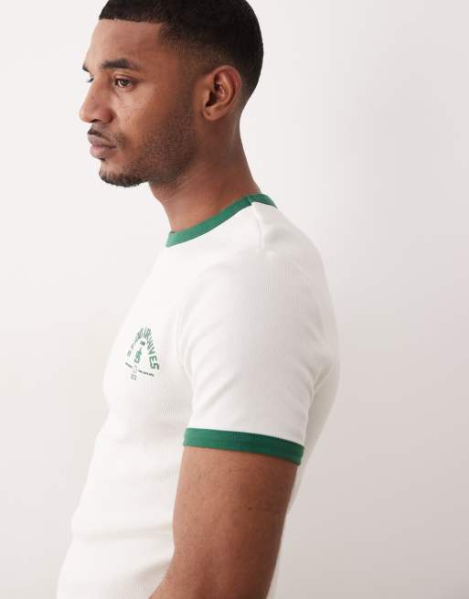 ASOS DESIGN – Schweres Muskelshirt aus strukturiertem Rippstoff mit Grafik auf der Brust, 5 von 5