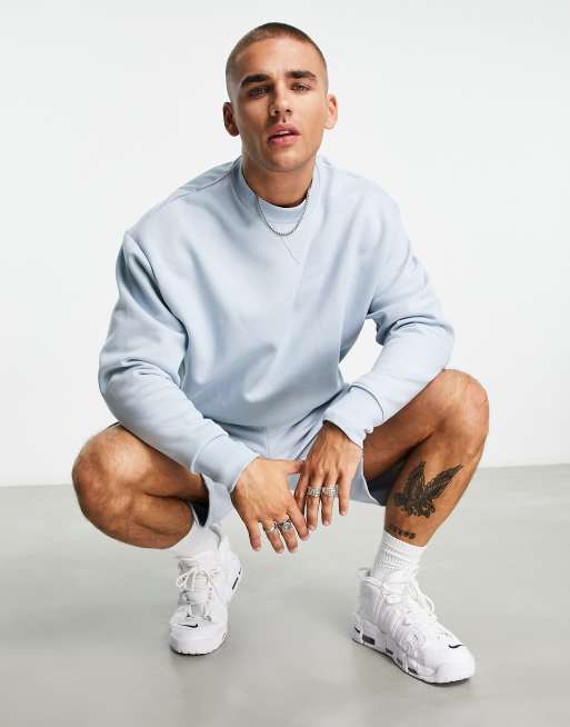 ASOS DESIGN – Schweres Oversize-Sweatshirt in Blau