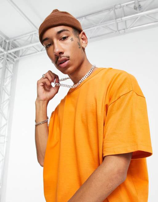 ASOS DESIGN – Schweres Oversize-T-Shirt in dunklem Orange
