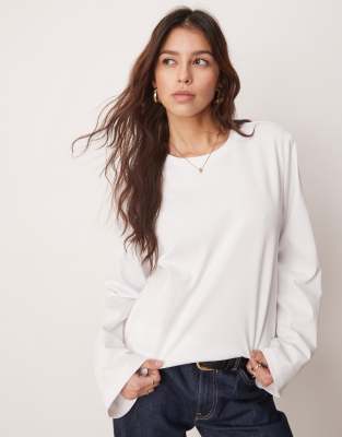 ASOS DESIGN - Schweres Oversize-T-Shirt in Elfenbein-Weiß