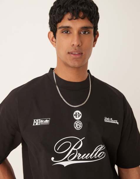 ASOS DESIGN – Schweres Oversize-T-Shirt in Schwarz mit Schriftzug-Print - view 1