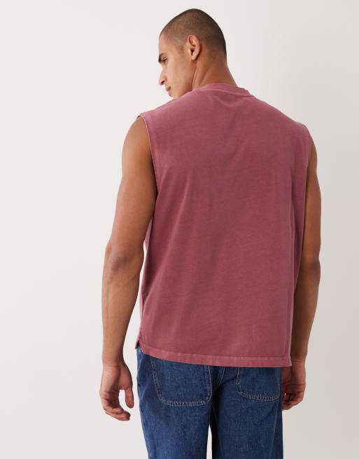 ASOS DESIGN – Schweres Oversize-T-Shirt in verwaschenem Burgunderrot, 5 von 5
