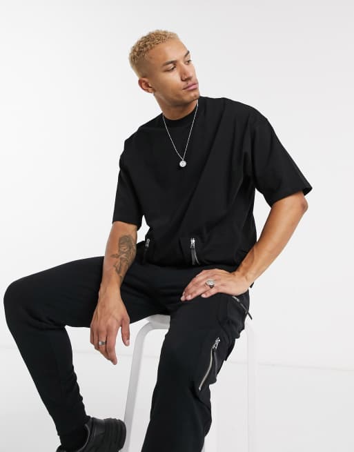 ASOS DESIGN – Schweres Kombiteil mit Utility-Reißverschluss-Taschen in Schwarz, 2 von 3