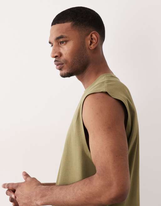 ASOS DESIGN – Schweres Oversize-Tanktop in Khaki, 3 von 5