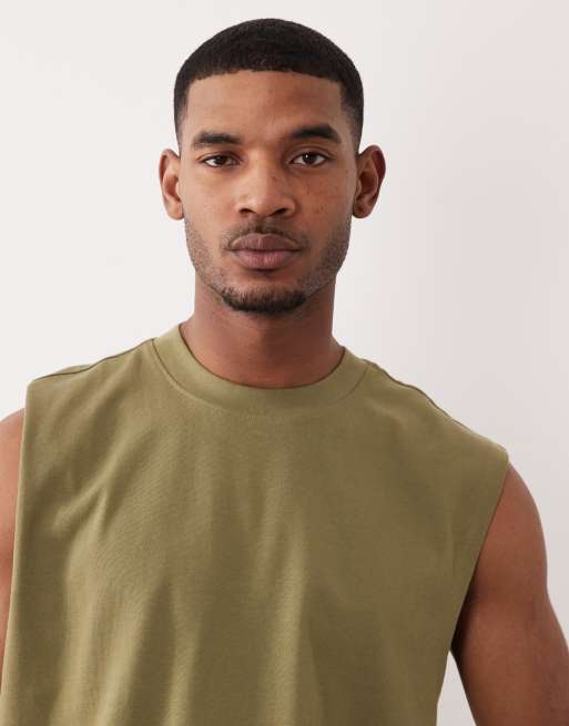 ASOS DESIGN – Schweres Oversize-Tanktop in Khaki, 4 von 5