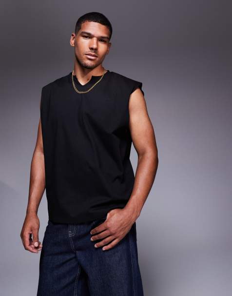 ASOS DESIGN – Schweres Oversize-Tanktop in Schwarz - view 1