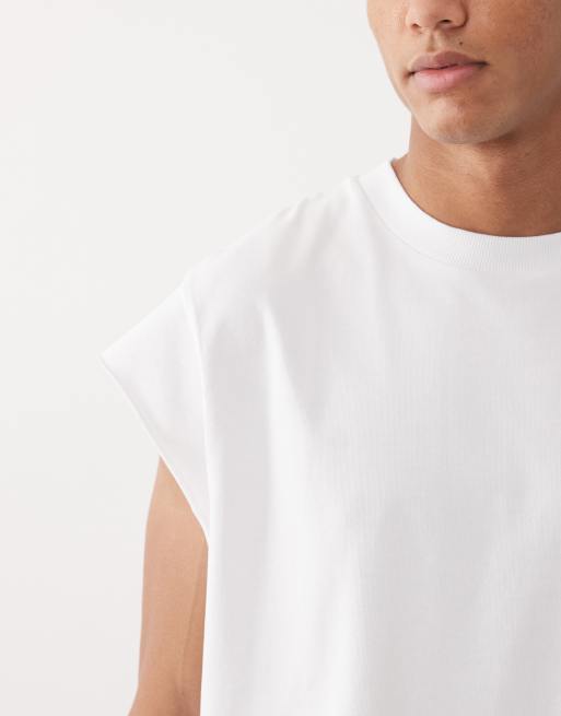 ASOS DESIGN – Schweres Oversize-Tanktop in Weiß mit Flügelärmeln , 3 von 5