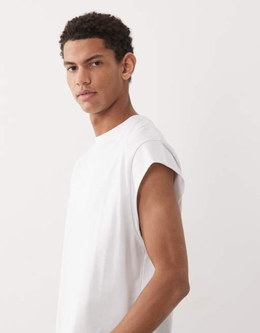 ASOS DESIGN – Schweres Oversize-Tanktop in Weiß mit Flügelärmeln , 4 von 5