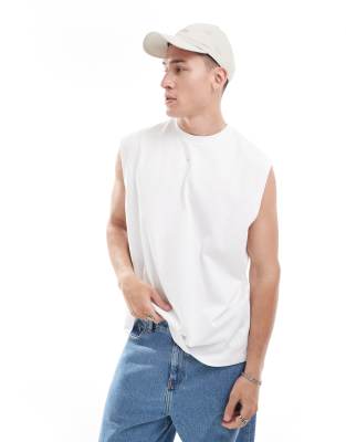 FhyzicsShops DESIGN – Schweres Oversize-Tanktop in Weiß