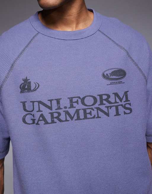 ASOS DESIGN – Schweres Raglan-T-Shirt mit Waffelstruktur und Textgrafik im Relaxed-Fit-Design, 5 von 5