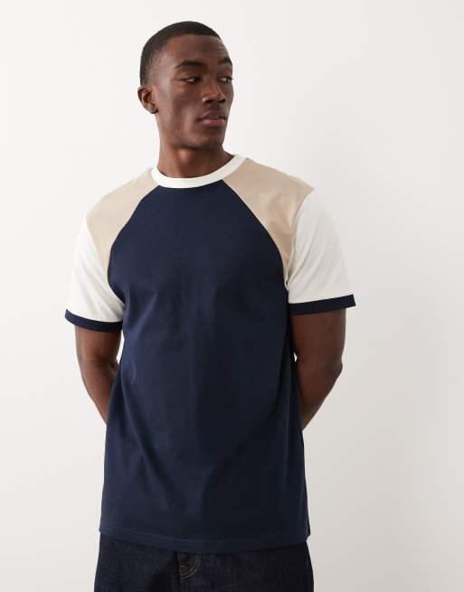 ASOS DESIGN – Schweres Regular-Fit-T-Shirt in Cremeweiß mit farblich abgesetzten Ärmeln, 3 von 5
