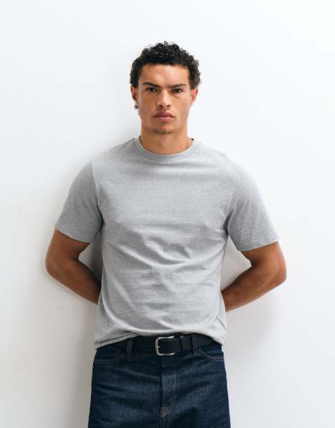 ASOS DESIGN – Schweres Regular-Fit-T-Shirt in meliertem Grau - view 1