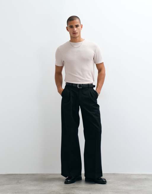 ASOS DESIGN schweres Slim-Fit-T-Shirt in grauer Waffelstruktur, 3 von 5