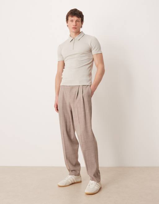 ASOS DESIGN – Schweres, strukturiertes Muskelhemd in Grau mit Polokragen, 2 von 5