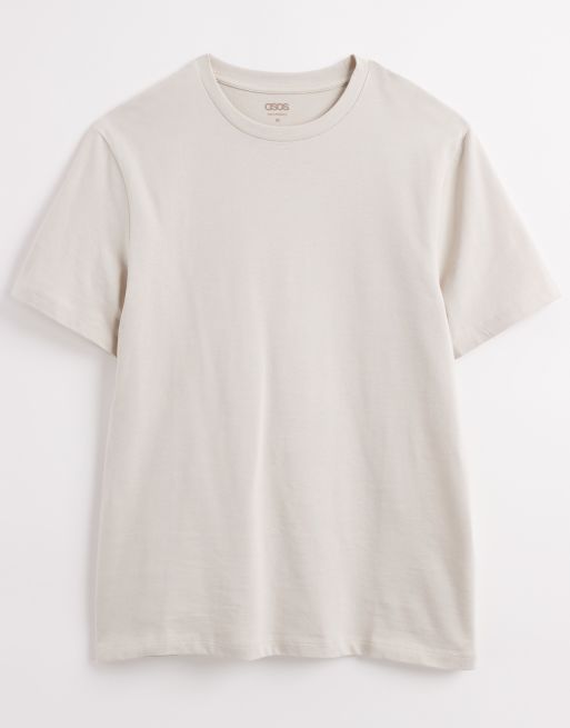 ASOS DESIGN – Schweres T-Shirt in Steinbeige mit Rundhalsausschnitt , 5 von 5