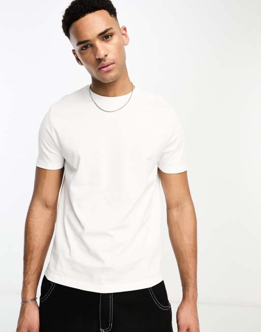 Asos Design Schweres T Shirt In Weiß Mit Rundhalsausschnitt Asos