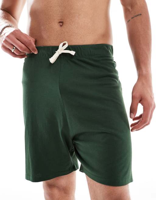 ASOS DESIGN – Ściągane na sznurek szorty od piżamy w kolorze khaki, 3 z 4