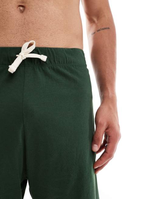 ASOS DESIGN – Ściągane na sznurek szorty od piżamy w kolorze khaki, 4 z 4