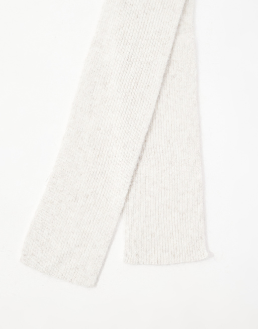 ASOS DESIGN - Sciarpa a coste in lana, color panna, 2 di 4
