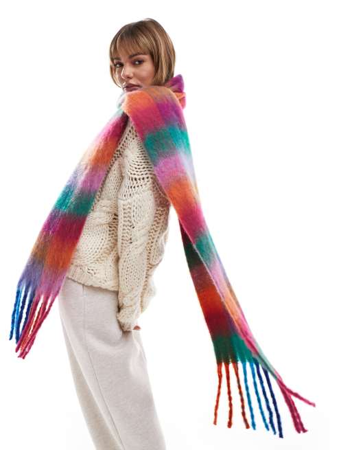 ASOS DESIGN - Sciarpa a quadri multicolore vivace