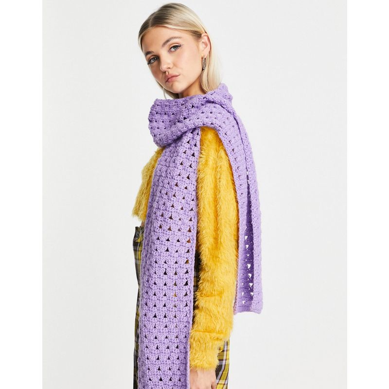 Sciarpe Accessori DESIGN - Sciarpa in maglia all'uncinetto lilla