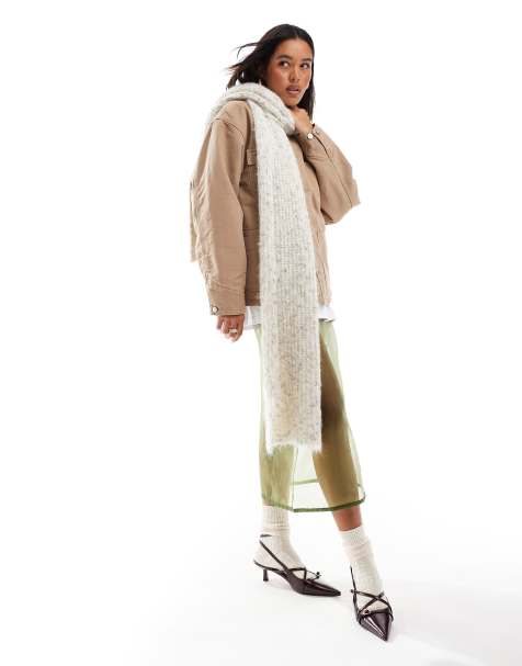 ASOS DESIGN - Sciarpa in maglia crema puntinata - view 1