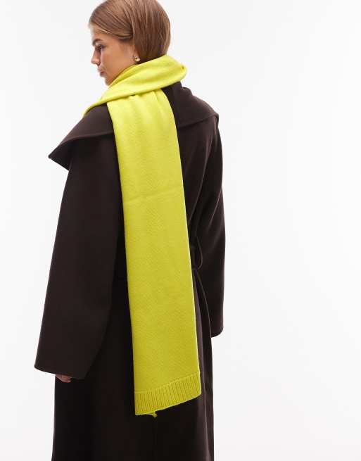 ASOS DESIGN - Sciarpa in maglia soffice gialla, 3 di 3