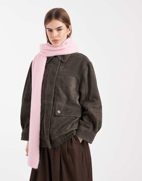 ASOS DESIGN - Sciarpa in maglia soffice rosa misto lana - view 1