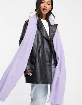 Sciarpa in tessuto misto riciclato con bordi grezzi lilla-Viola - ASOS DESIGN  donna Viola