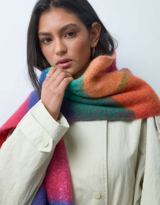 ASOS DESIGN sciarpa intrecciata con motivo a quadri vivaci multicolore, 4 di 4