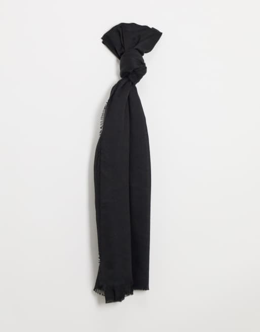 ASOS DESIGN - Sciarpa leggera nera con bordi grezzi