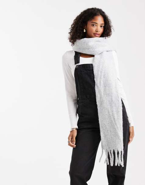 ASOS DESIGN - Sciarpa morbida con nappe grigio chiaro mélange - view 1