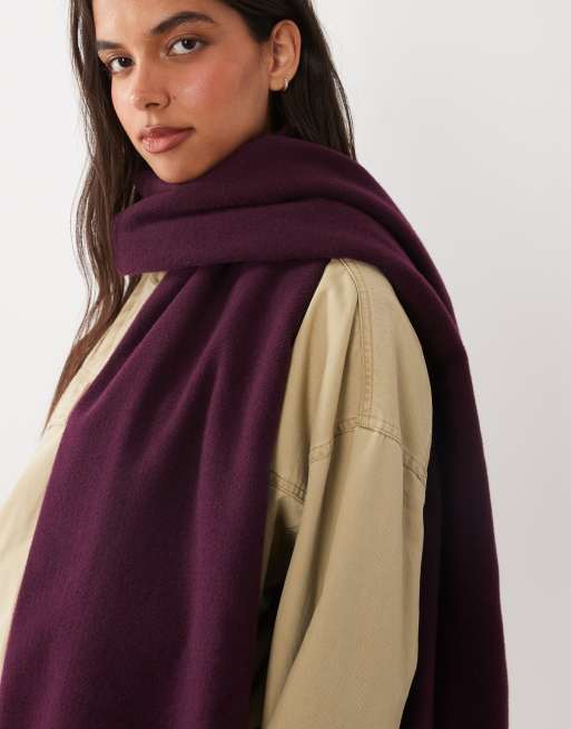 ASOS DESIGN sciarpa morbidissima color prugna, 1 di 3