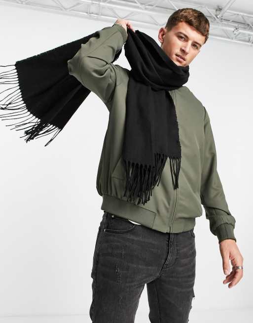 ASOS DESIGN - Sciarpa oversize nera con nappe, 3 di 4