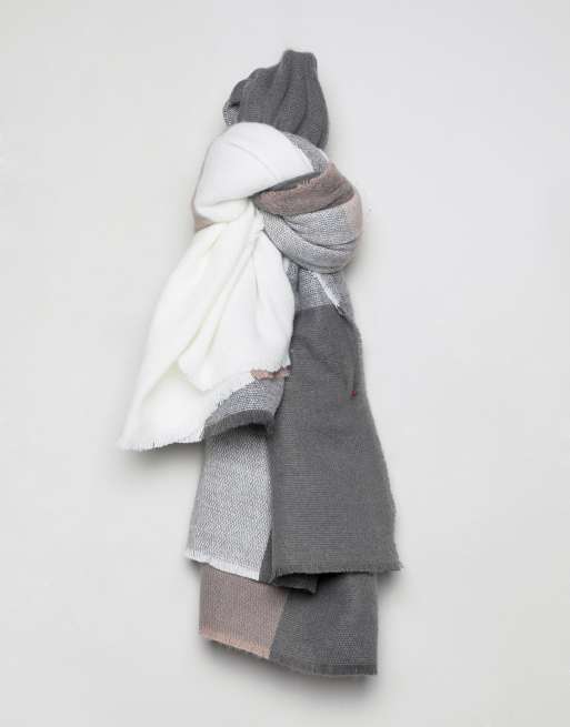 Asos Design Sciarpa Oversize Rettangolare Color Visone A Quadri Grandi Asos