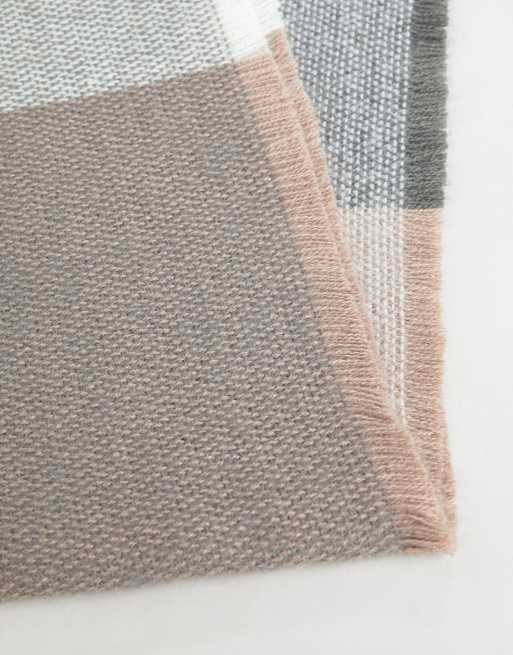 Asos Design Sciarpa Oversize Rettangolare Color Visone A Quadri Grandi Asos