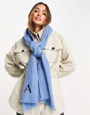 Sciarpa personalizzata blu con inizialeA- BLACK-Nero - ASOS DESIGN  donna Nero